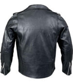 Asymmetrical Zipper Brando Biker Distressed Black Leather Jacket 2